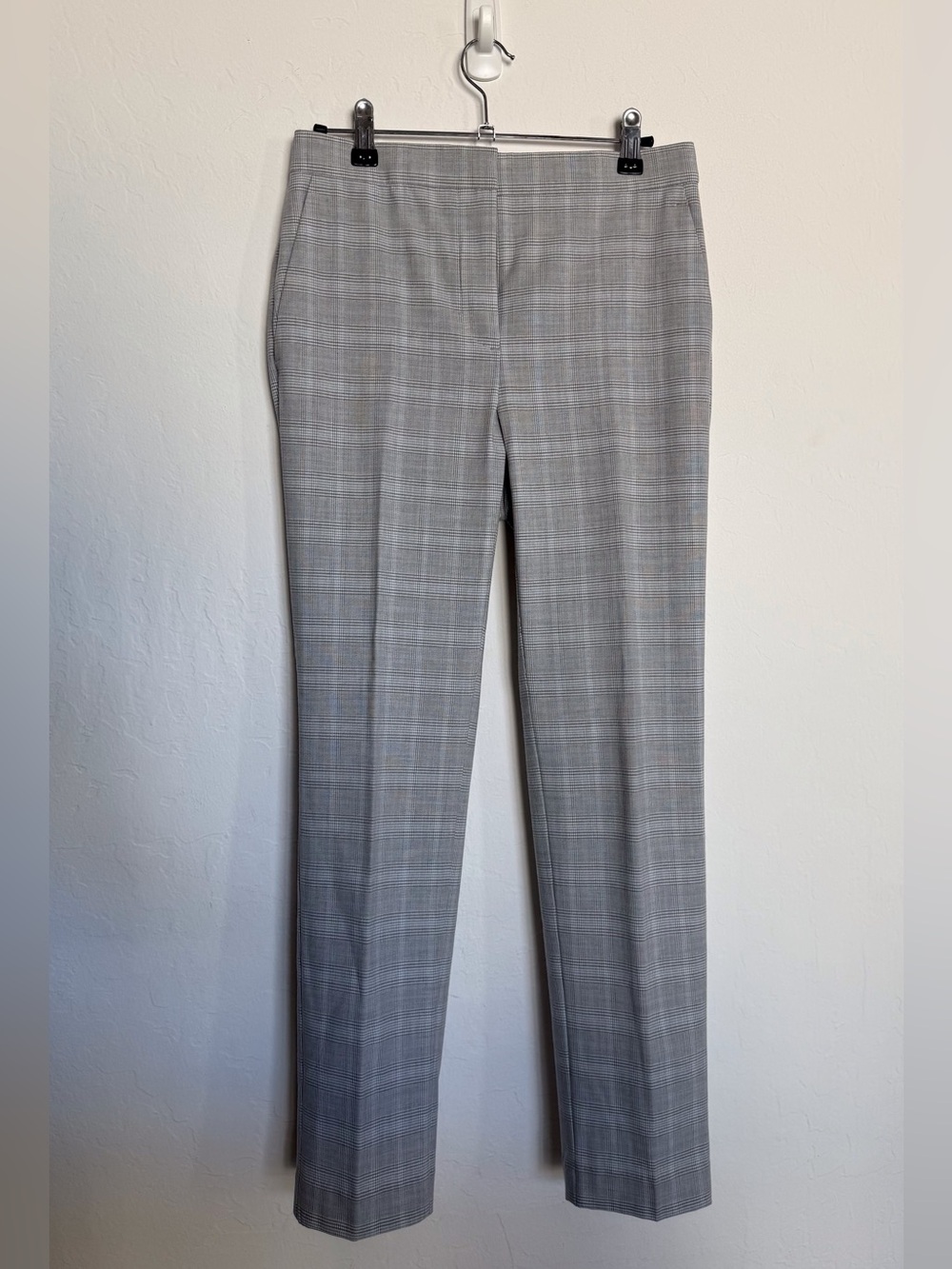 Ann Taylor Gray Plaid Straight-Leg Trousers - Picture 3 of 11